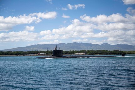 he Virginia-class fast-attack submarine USS Montana (SSN 794) gets underway from Joint Base Pearl Harbor-Hickam in preparation for exercise Black Widow 2025, March 3, 2025.