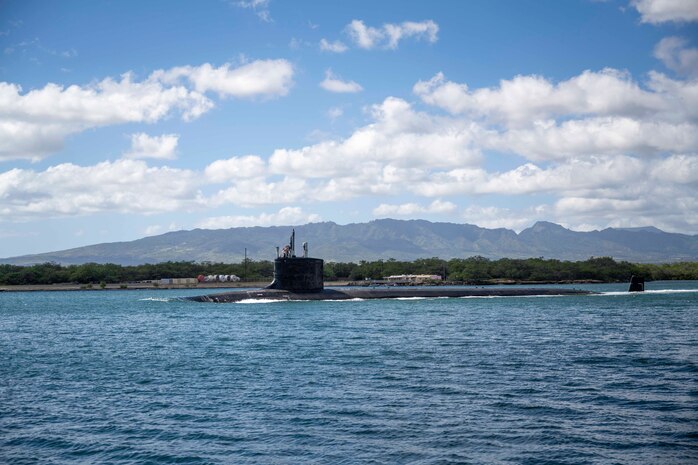 he Virginia-class fast-attack submarine USS Montana (SSN 794) gets underway from Joint Base Pearl Harbor-Hickam in preparation for exercise Black Widow 2025, March 3, 2025.