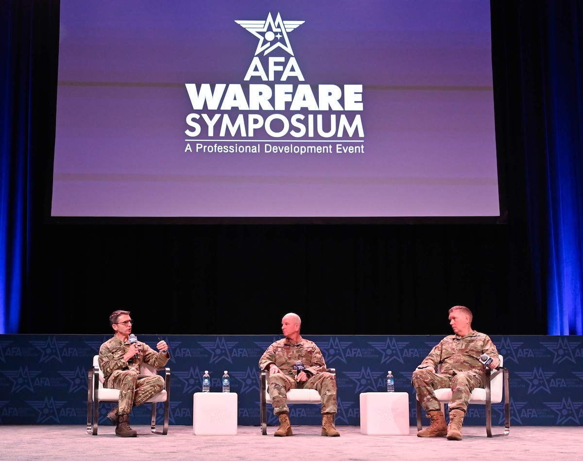 Space Force leaders participate in a discussion panel at the Air and Space Forces Association Warfare Symposium