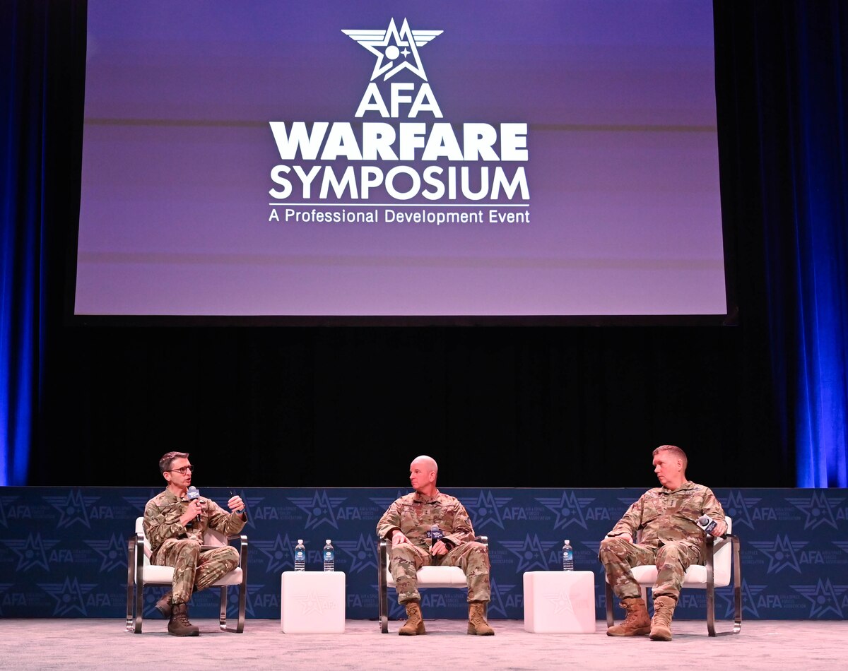 Space Force leaders participate in a discussion panel at the Air and Space Forces Association Warfare Symposium