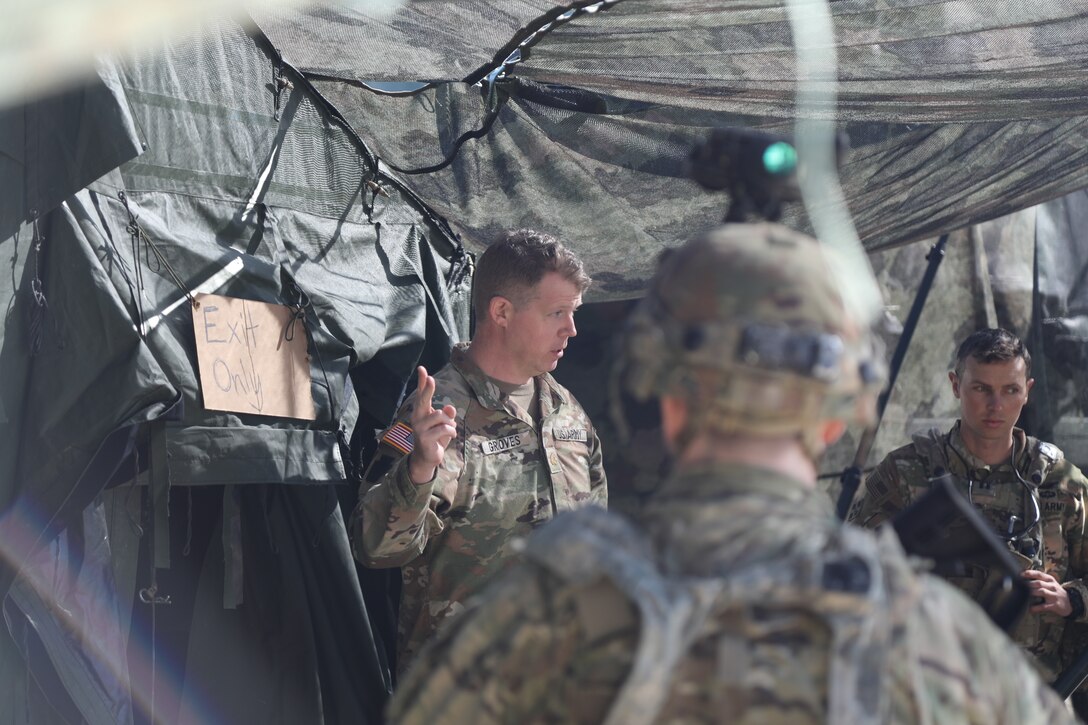 Discussing the Eurocopter Tiger helicopter during Allied Spirit 25