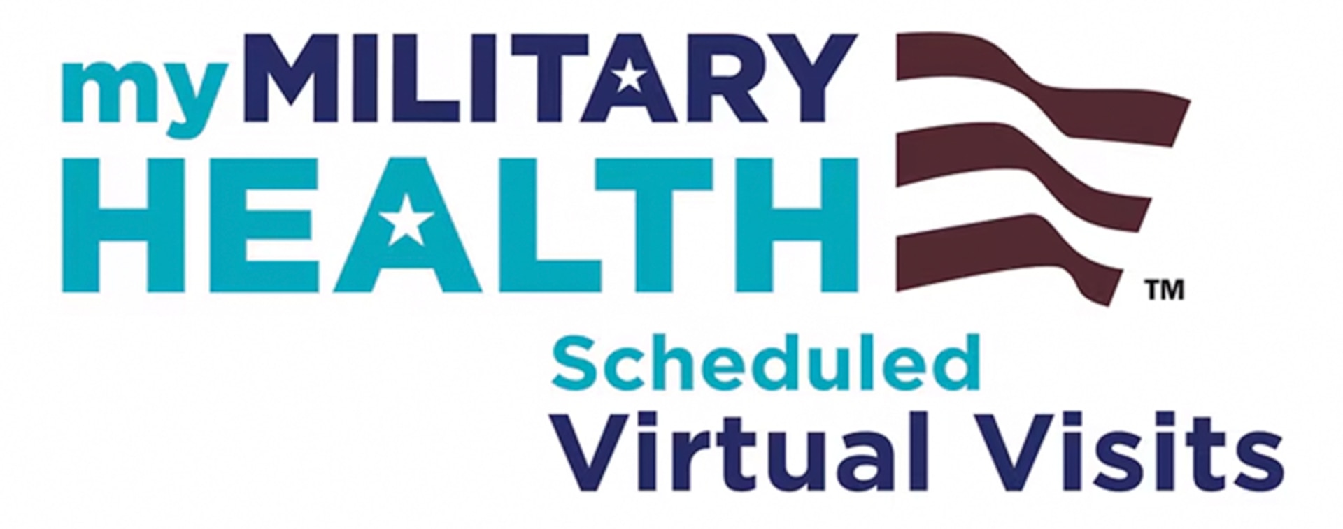 Photo graphic courtesy of the Defense Health Agency with the words "My Military Health" (TM) and "Scheduled Virtual Visits"