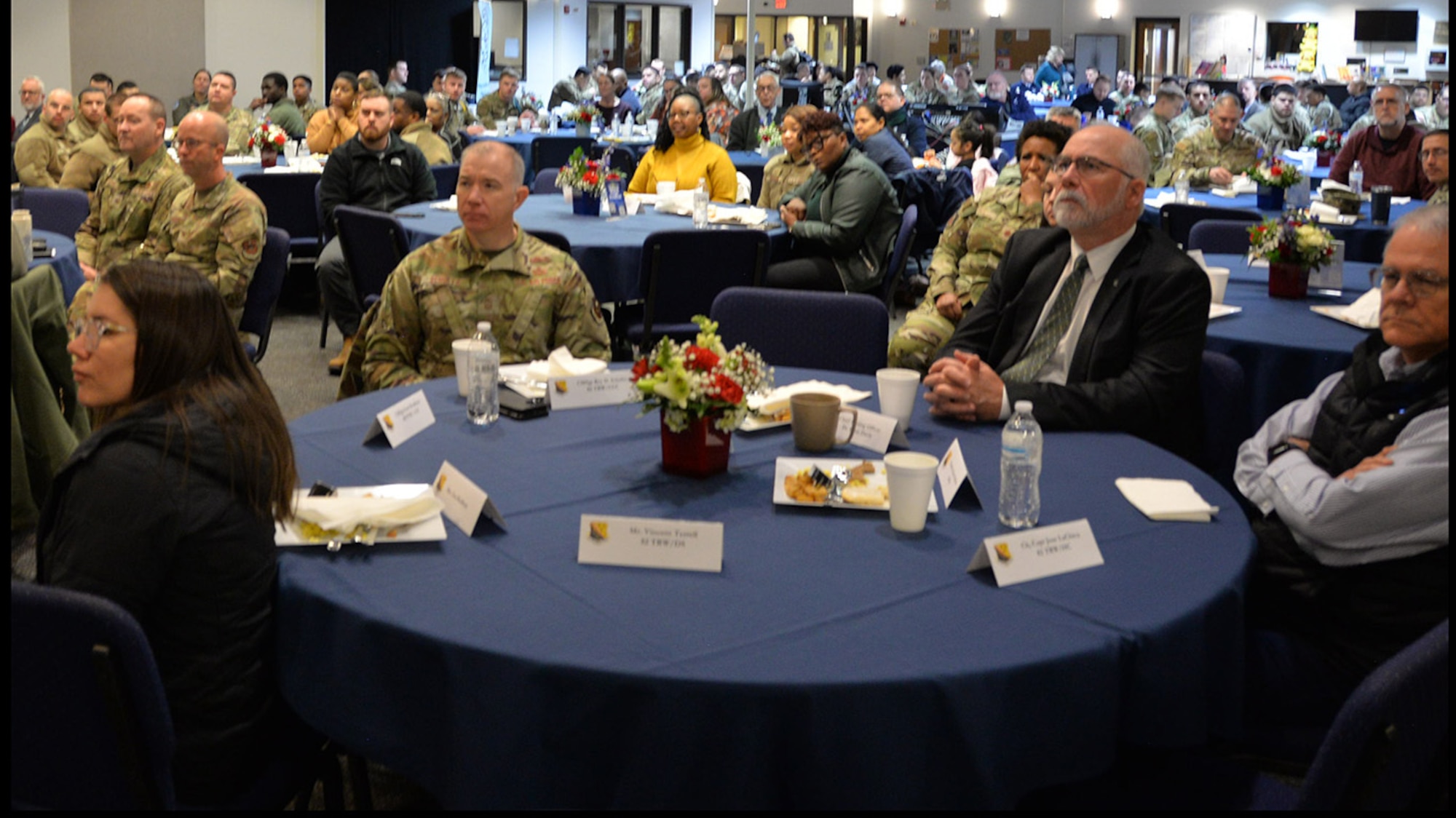 Members of Sheppard Air Force Base and Wichita Falls local community leaders gather for the National Prayer Breakfast, February 19, 2025