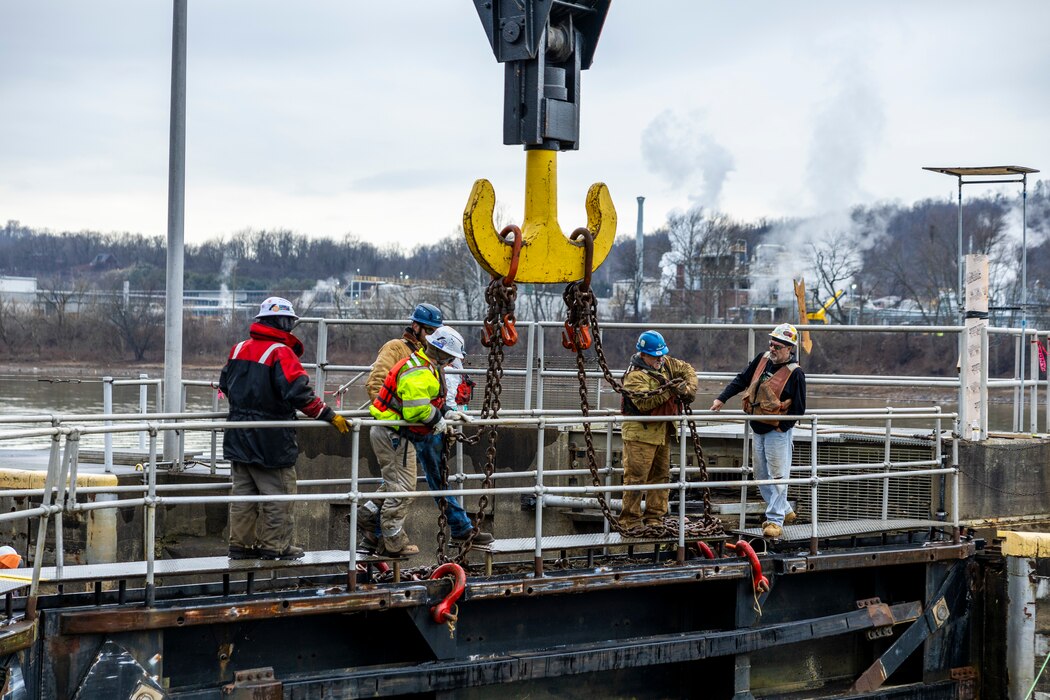 The Pittsburgh District’s is demolishing the lock chambers and removing gates from the Monongahela River Locks and Dam 4.