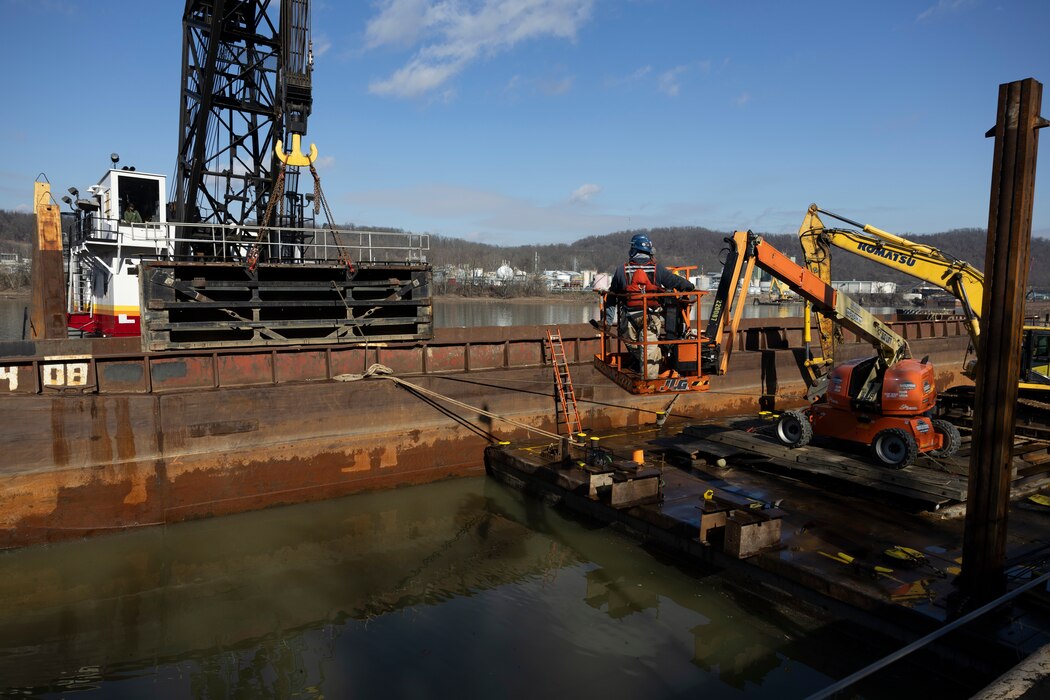 The Pittsburgh District’s is demolishing the lock chambers and removing gates from the Monongahela River Locks and Dam 4.