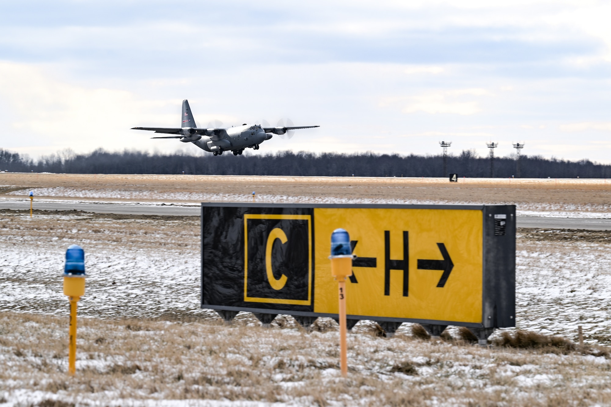 Col. Michael Maloney, 910th Airlift Wing commander, takes off for his “fini-flight” at Youngstown Air Reserve Station, Ohio, March 2, 2025.