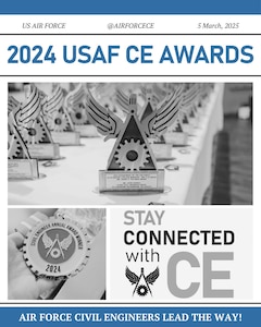 2024 USAF CE Awards graphic displaying the trophies for the awards