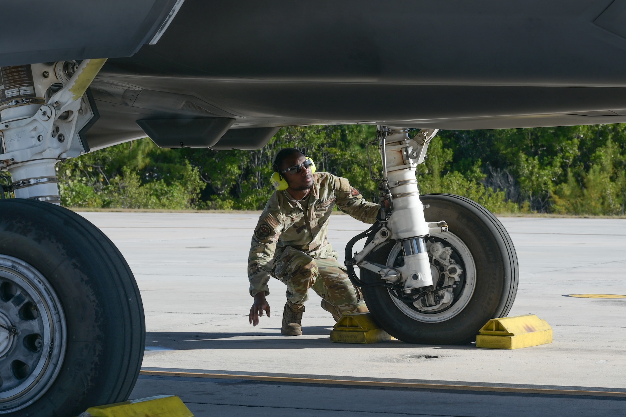 A photo of an Airman working.
