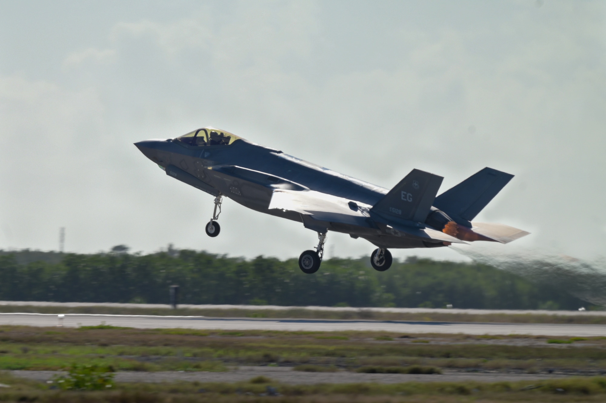 A photo of an F-35 in flight.