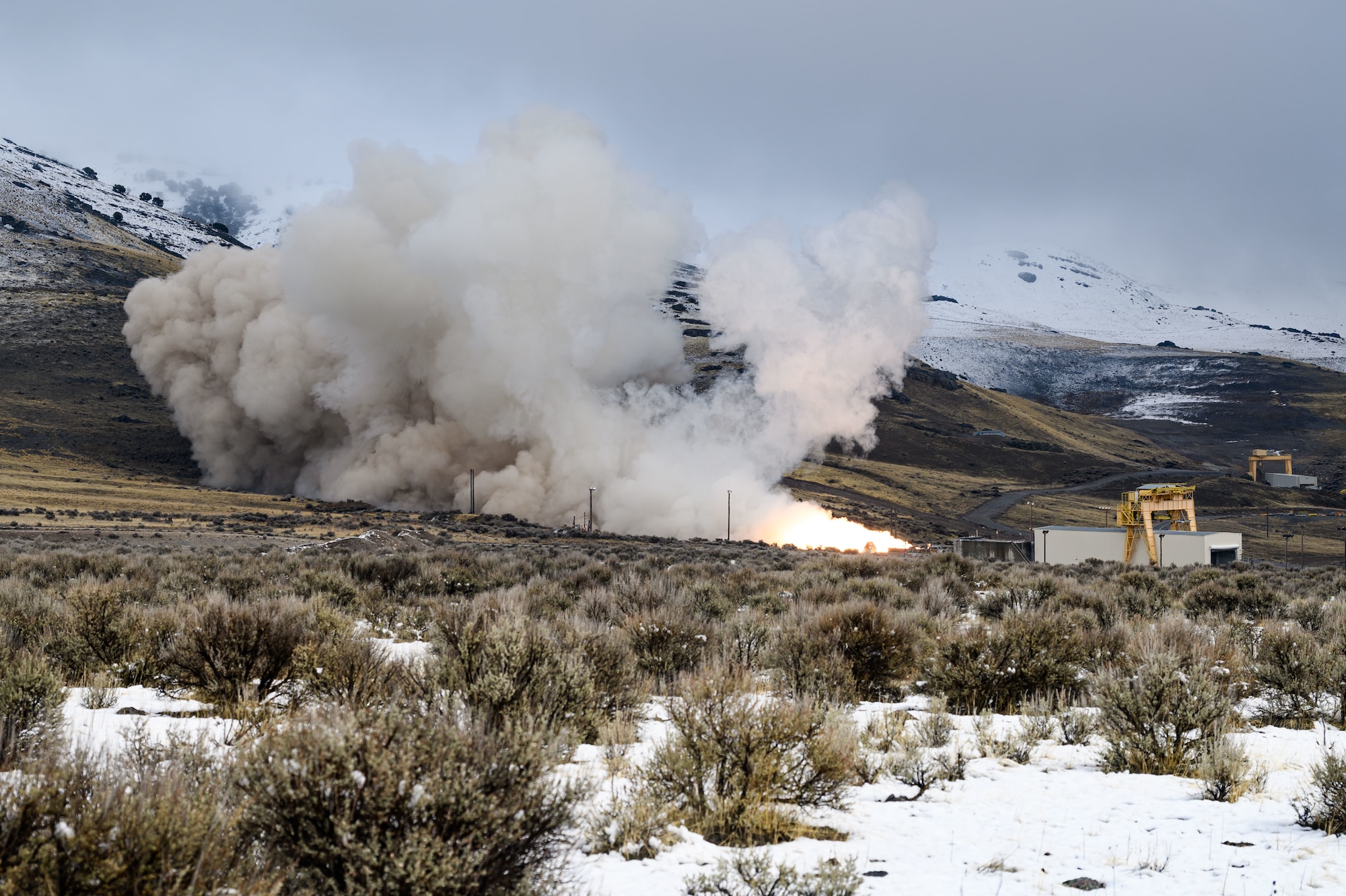 Sentinel ICBM stage-one solid rocket motor test