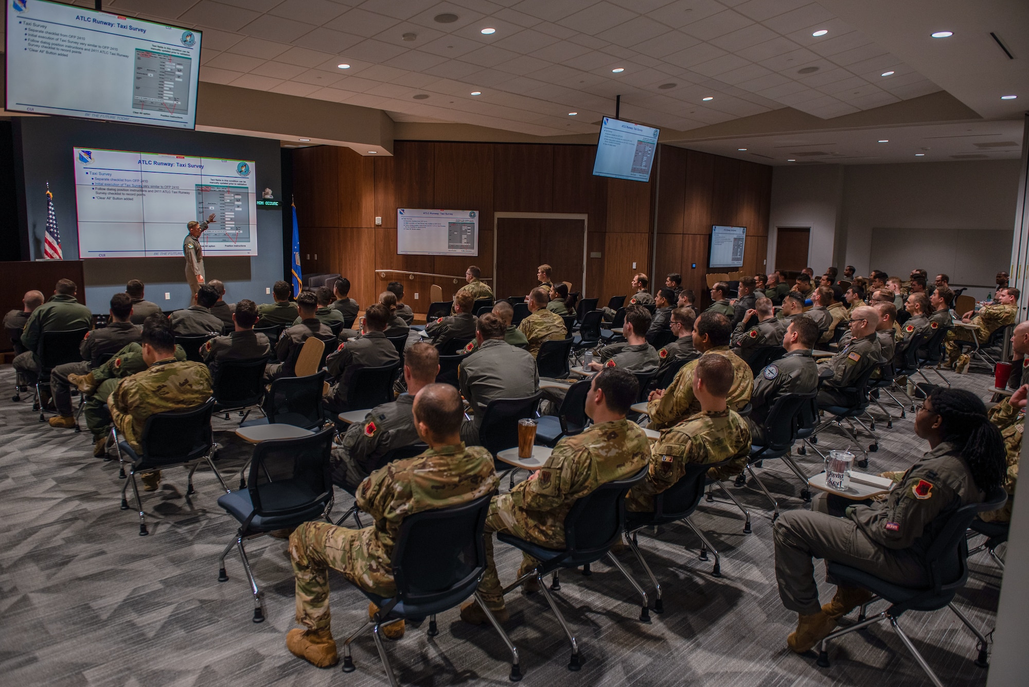 A member assigned to the 556th Test and Evaluation Squadron educate personnel assigned to the 25th Attack Group and 244th Attack Squadron, at Shaw Air Force Base, S.C., Feb. 7, 2025.