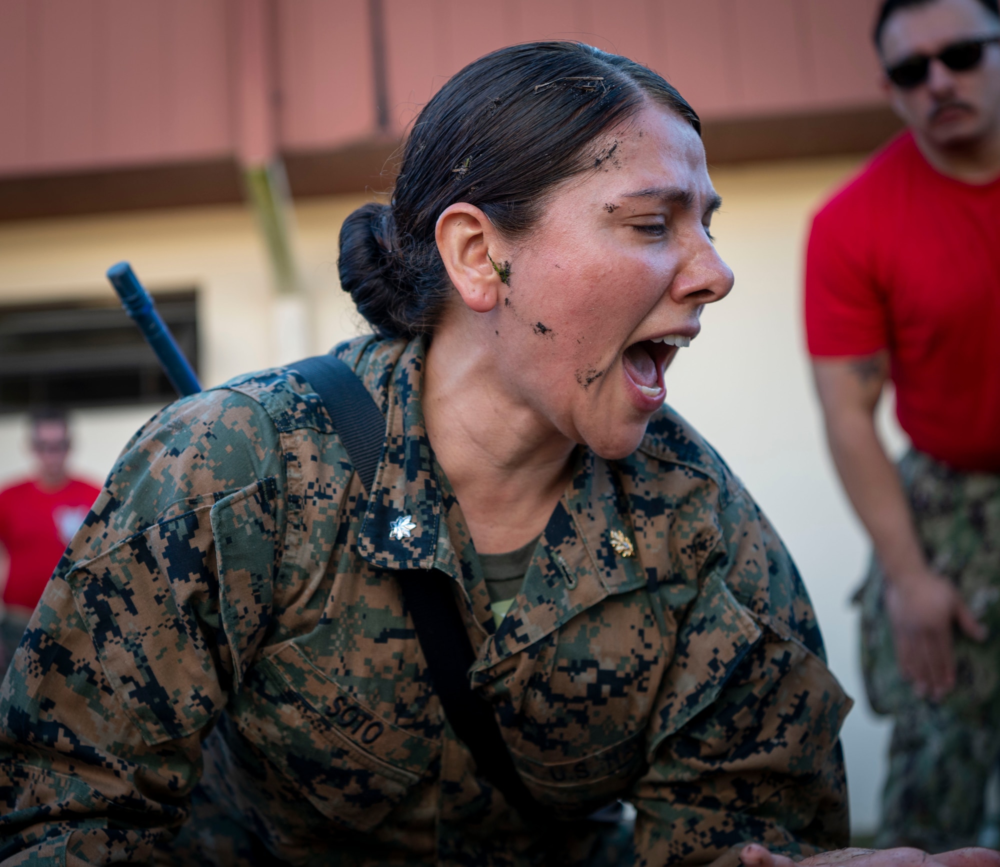A Sailor performs Tactical Combat Casualty Care during an exercise