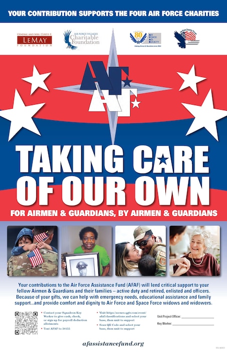 An image of the Air Force Assistance Fund (AFAF) QR flyer to provide donations. (Courtesy Graphic)
