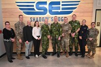 A group photo of Airmen and the Swedish Armed Forces.