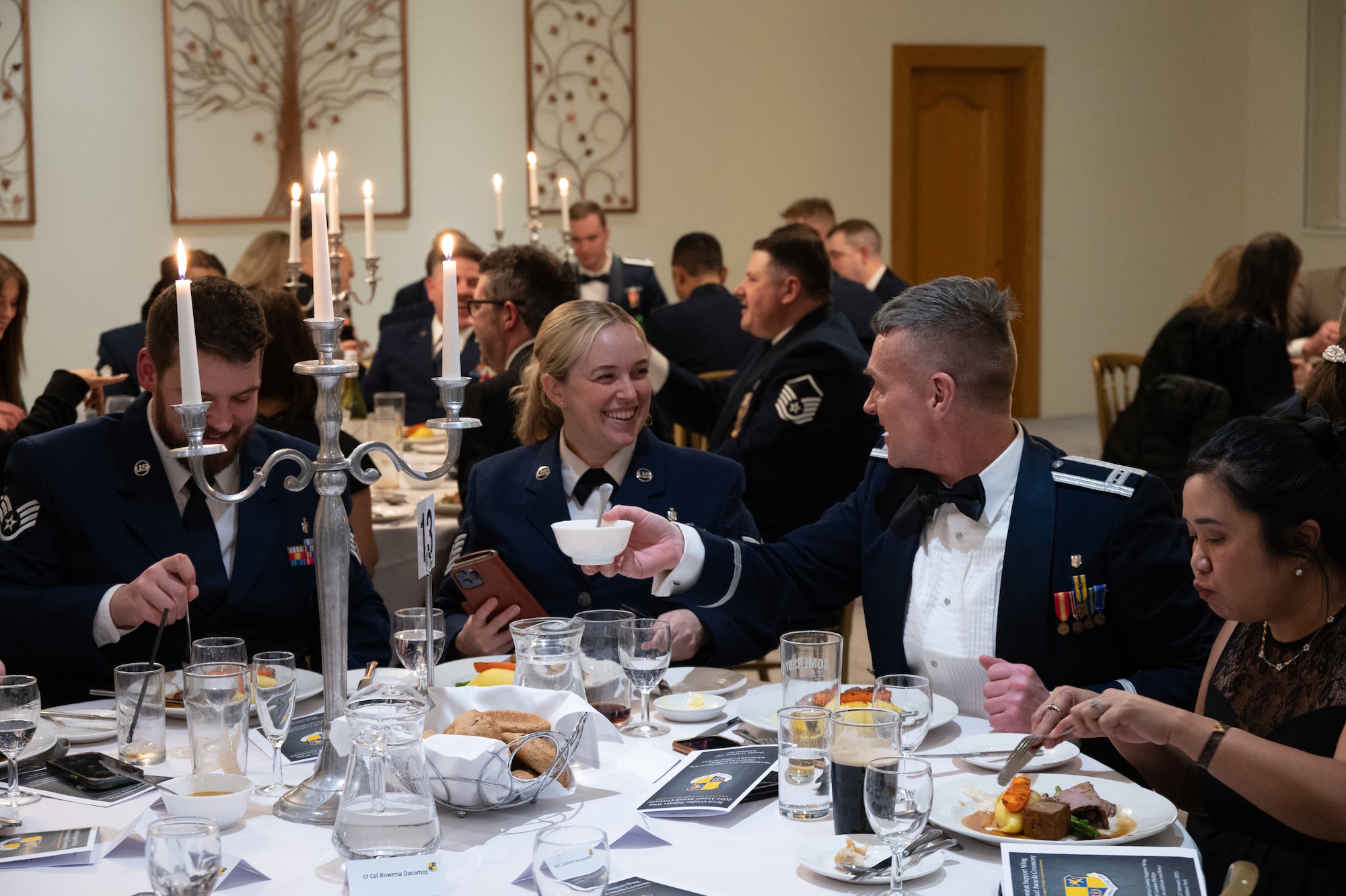 Pathfinders dine during the 501st Combat Support Wing annual awards ceremony