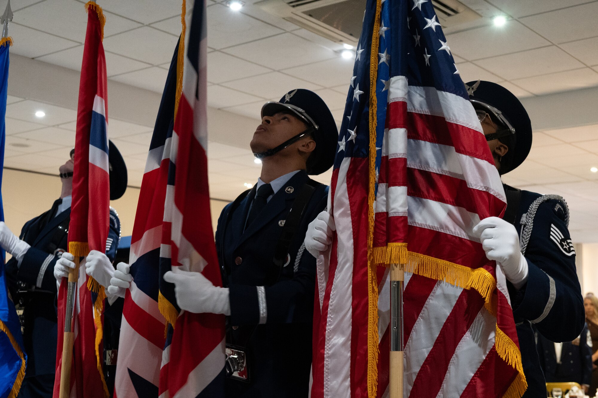 The Honor Guard performs during the 501st Combat Support Wing annual awards ceremony