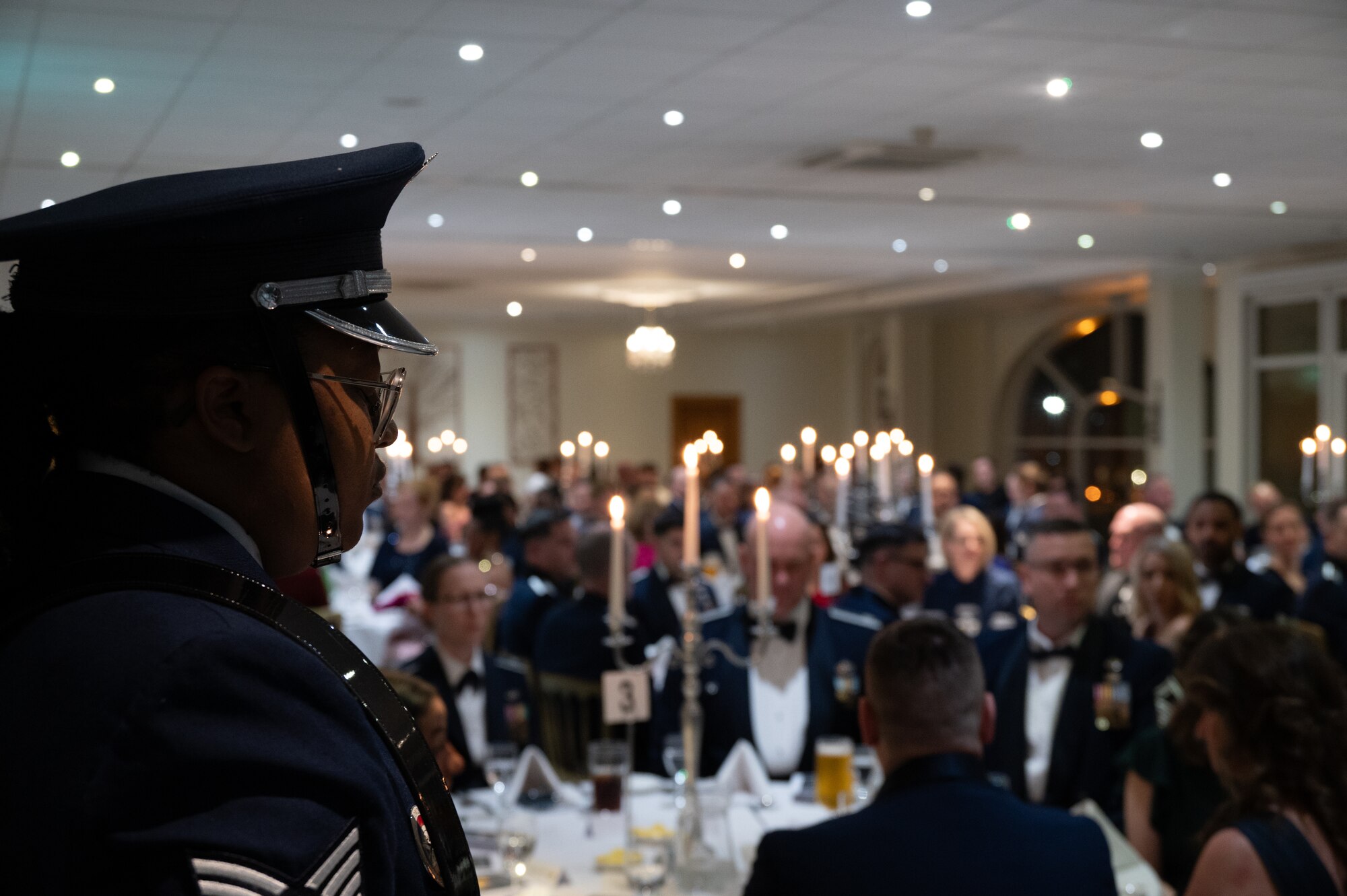 Pathfinders watch Honor guard pay respect to the POW/MIA table