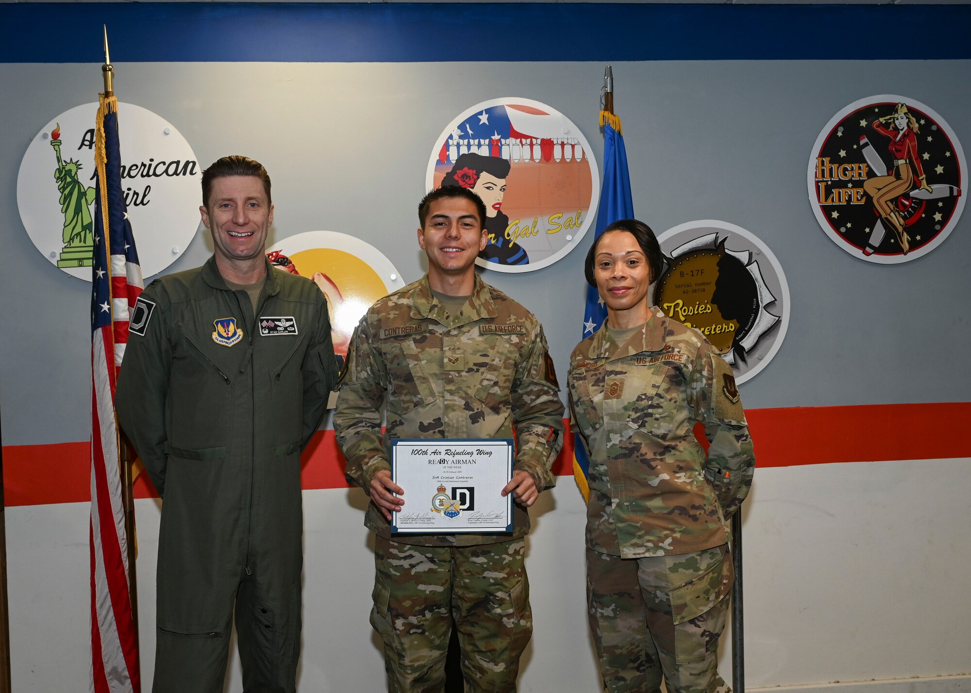 Contreras led four Airmen to inspect and prepare three KC-135 Stratotanker aircraft to support 12 F-22 Raptors and a Bomber Task Force mission of four B-1 Lancers.