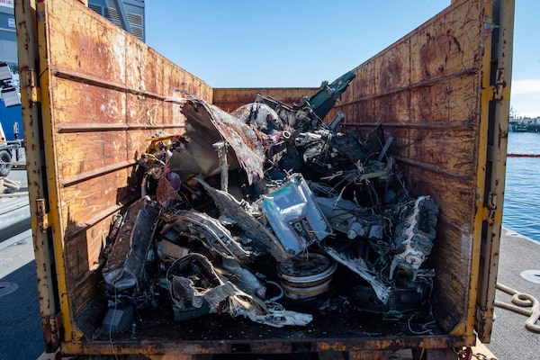 Naval Facilities Engineering Command Southwest completes the salvage operation of a U.S. Navy EA-18G Growler air asset from the Pacific Ocean.