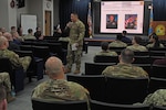 Col. Frankie Cochiaosue, USMEPCOM commander, greets attendees of the USMEPCOM OPSO Symposium. Operations Officers from MEPS nationwide gathered at USMEPCOM headquarters for a symposium to enhance leadership, improve communication and strengthen peer networking, marking the first event of its kind in more than a decade.