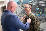Navy Lieutenant Patrick Campbell received his Fleet Marine Force Pin during a ceremony held Friday, March7, 2025 aboard Naval Health Clinic Cherry Point.