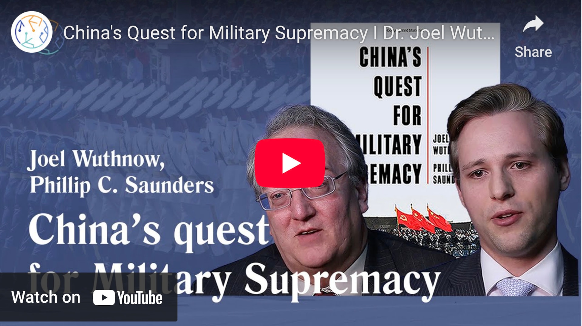 On 25 Feb, INSS China Center Director Dr. Phillip Saunders and Senior Research Fellow Dr. Joel Wuthnow (INSS) spoke about their new book China’s Quest for Military Supremacy on the podcast, Mapping Global China Initiative, hosted by Maria Carrai at NYU Shanghai.