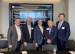 Mr. Todd Pennington (center), INSS Senior Research Fellow for Space Strategy and Policy, discussed "dual-use" space technology as a panelist at a recent event hosted by the Colorado Space Business Roundtable. The panel, moderated by Skip Smith (Chair of the Space and Satellite Industry Group at Greenberg Traurig) also included Dennis Burnett (General Counsel for Hawkeye 360), Professor Jack Beard (Director of the Space, Cyber, and National Security Law Program at Nebraska College of Law), and Matt Linton (General Counsel for True Anomaly).