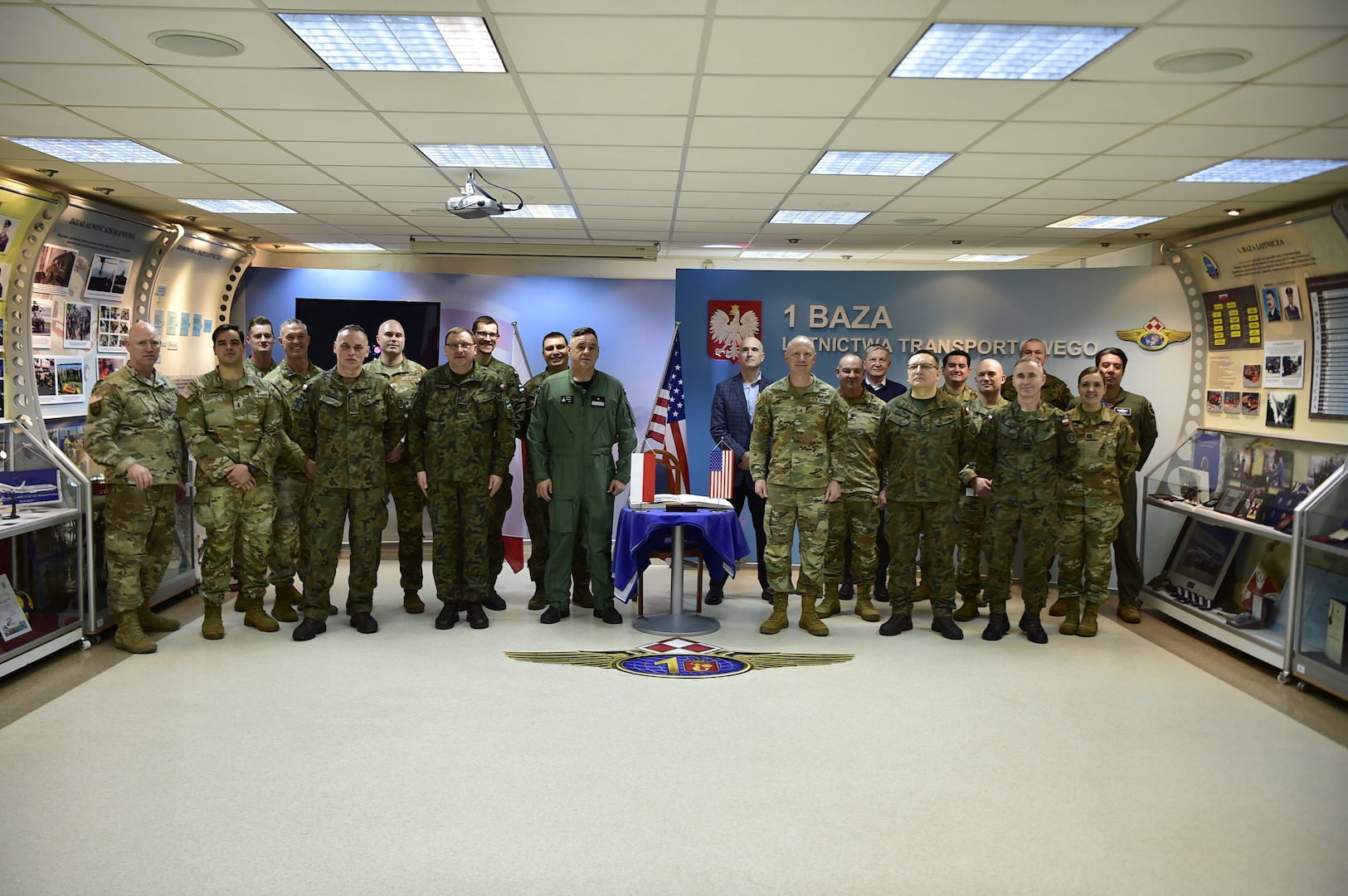 U.S. and Polish military personnel gather at 1 Baza Lotnictwa Transportowego (1st Airlift Base) in Warsaw, Poland, highlighting continued collaboration in enhancing NATO interoperability. The Illinois National Guard and Poland have been partners in the State Partnership Program since its inception in 1993.