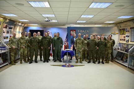 U.S. and Polish military personnel gather at 1 Baza Lotnictwa Transportowego (1st Airlift Base) in Warsaw, Poland, highlighting continued collaboration in enhancing NATO interoperability. The Illinois National Guard and Poland have been partners in the State Partnership Program since its inception in 1993.