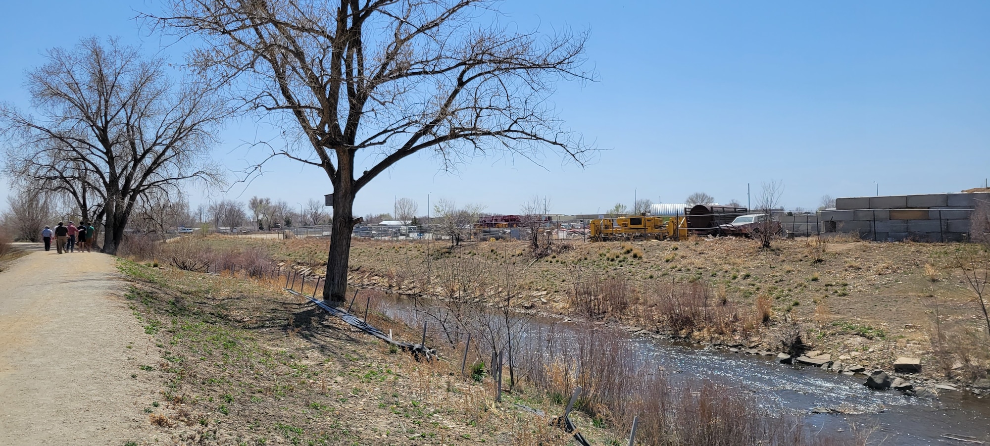 Izaak Walton Nature Area and St. Vrain Creek on the right, photographed on April 26, 2022, during a site visit by the U.S. Army Corps of Engineers, Omaha District.