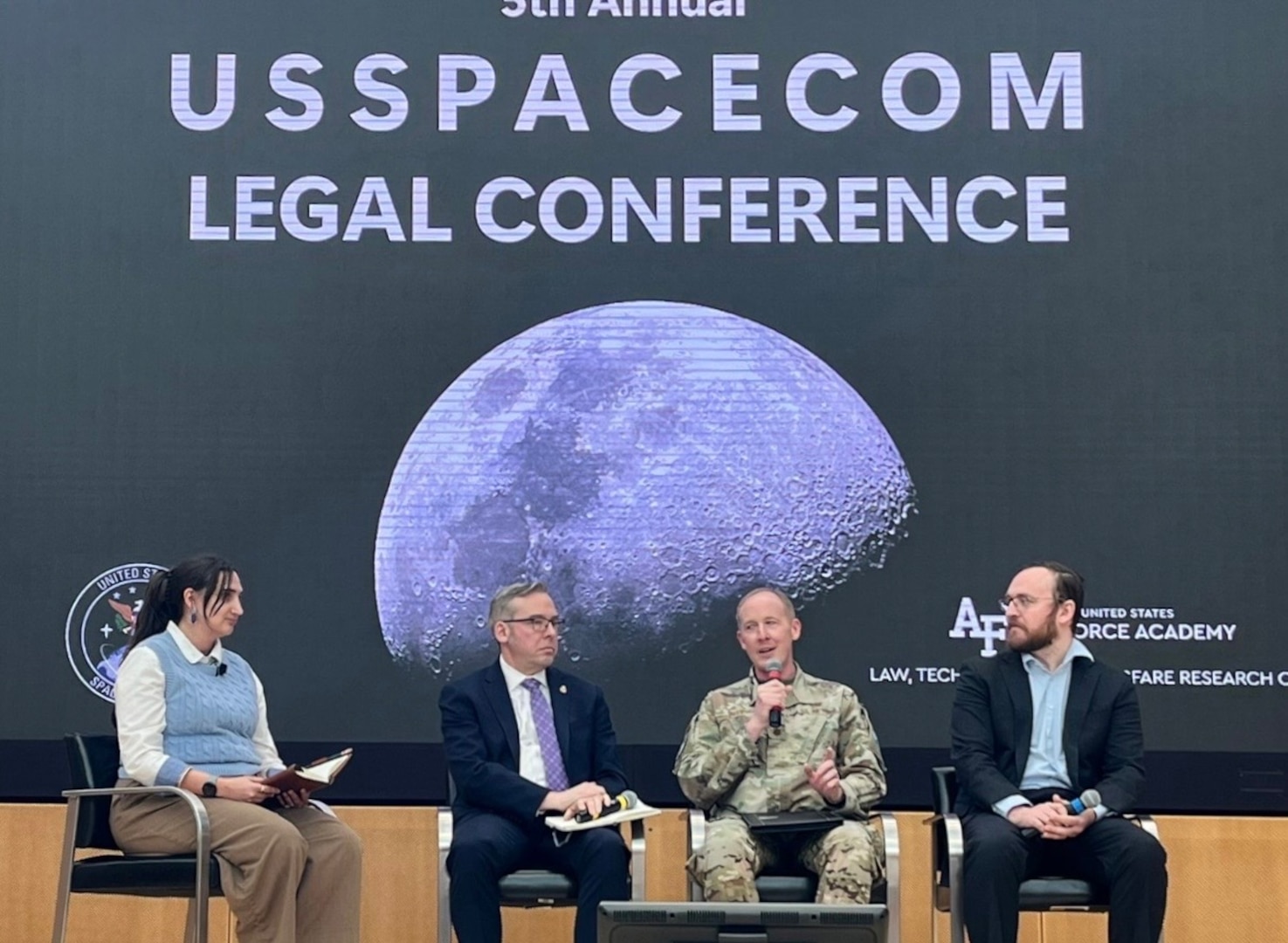 Todd Pennington, INSS Senior Research Fellow for Space Strategy and Policy (second to left), joined a panel on Legal Issues Arising from Nuclear Weapons in Outer Space at the U.S. Space Command's 5th Annual Legal Conference.