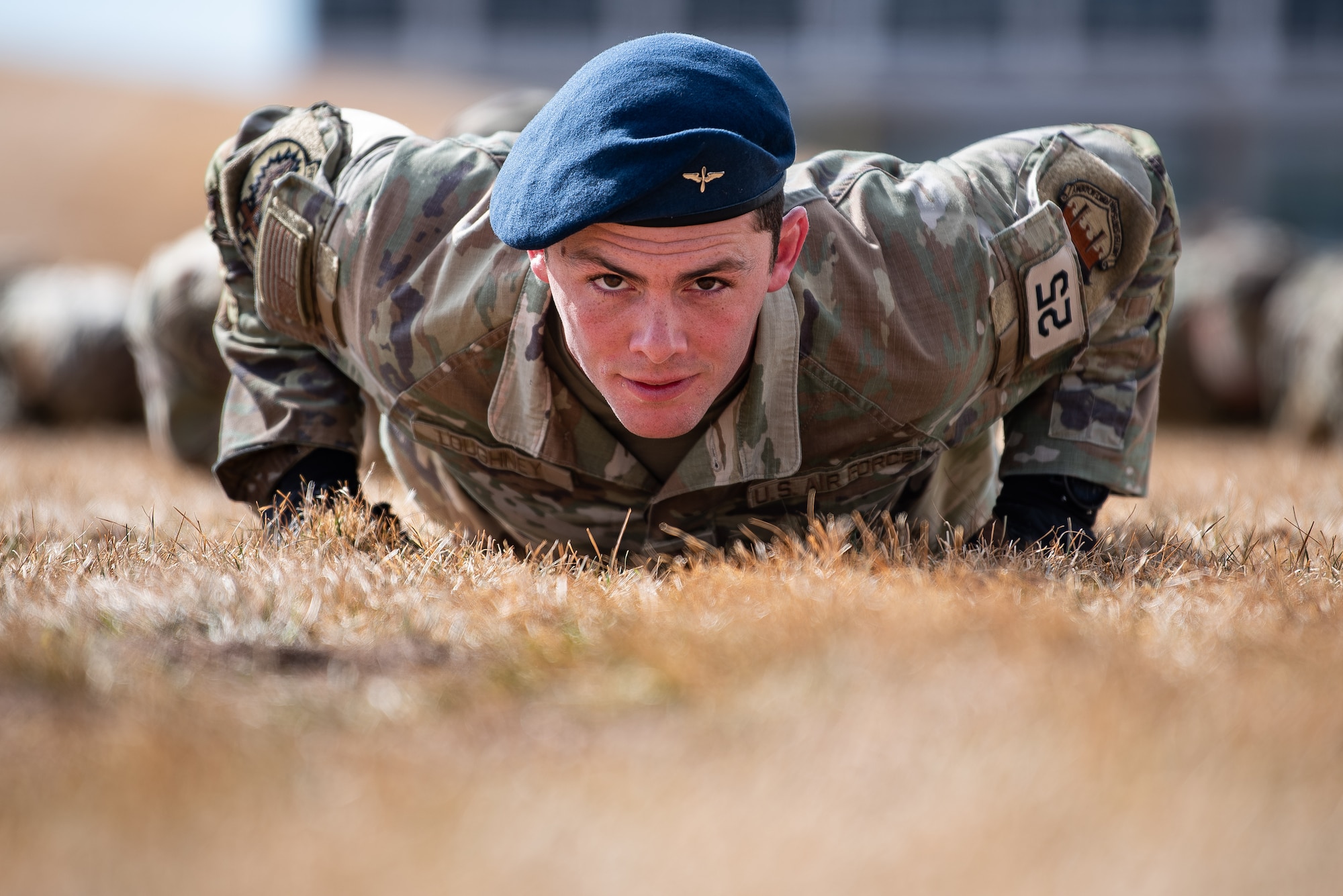 A U.S. Air Force Academy cadet participates in the Superintendent Fitness Challenge during the 2025 Spring Culminating Exercise at the Academy, Colo., March 7, 2025. This year’s exercise marks a significant shift from previous iterations, serving as a test of concept for future training exercises. (U.S. Air Force photo by Dylan Smith)