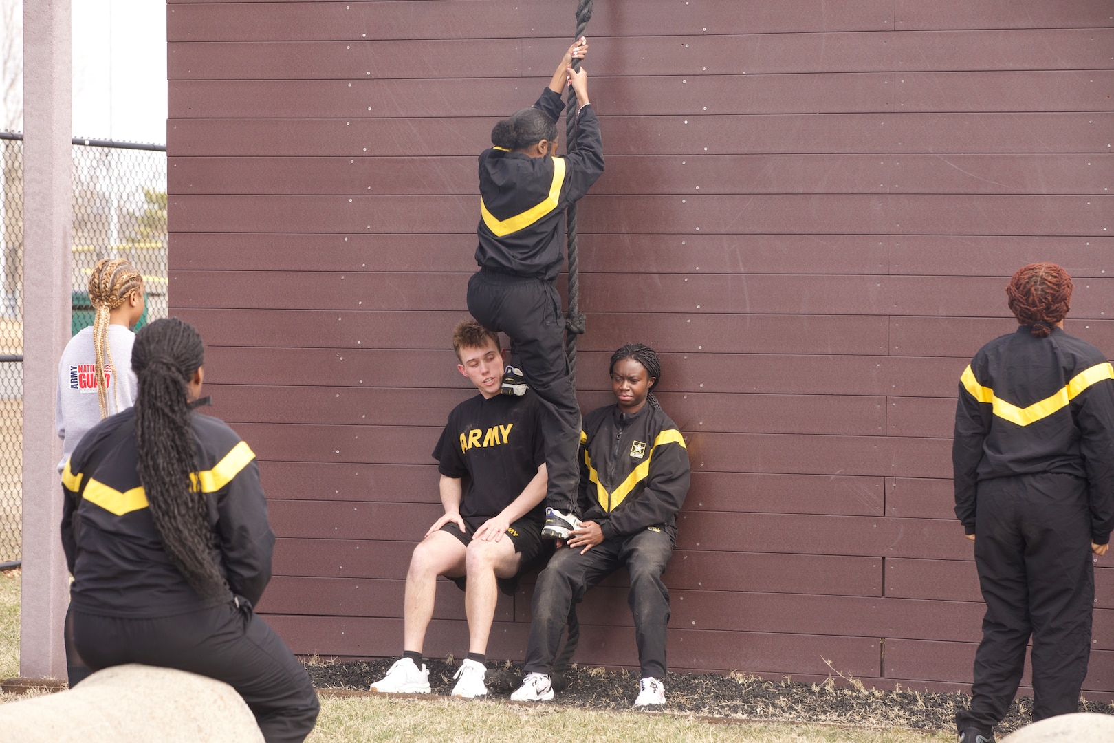 Recruits of the District of Columbia National Guard Recruit Sustainment Program (RSP) participated in a confidence-conditioning obstacle course at Fort Belvoir, Virginia on March 8, 2025. The Resilience Obstacle Course is designed to build soldiers confidence as they challenge themselves physically, mentally and as a team.