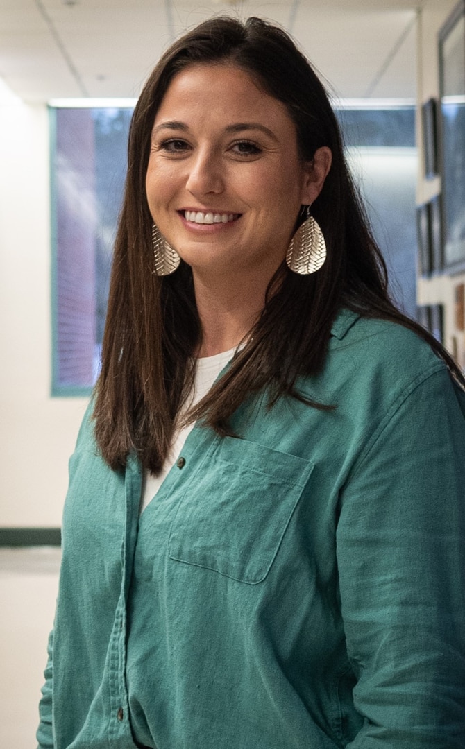 Ms. Chelsea Mull serves aboard Naval Health Clinic Cherry Point as an Infection Preventionist.  A registered nurse specializing in infection control, Mull leads fellow staff members in establishing a proactive, preventative culture of safety benefiting everyone in the facility.