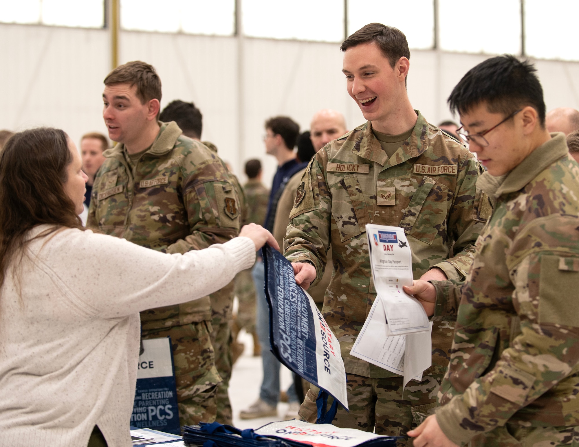 U.S. Air Force Airmen from the 133rd Airlift Wing participate in Wingman Day activities in St. Paul, Minn., Feb. 2, 2025.