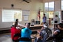 , U.S. Army Corps of Engineers, briefs members of the Waimea and West Kauai communities during a public scoping and informational meeting about the Waimea River Flood Control Project Modification Study March 6, 2025.