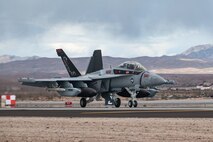 A U.S. EA-18G Growler assigned to Electronic Attack Squadron 132, Naval Air Station Whidbey Island, Washington, lands prior to the start of Red Flag-Nellis 25-2 at Nellis Air Force Base, Nevada, March 6, 2025.