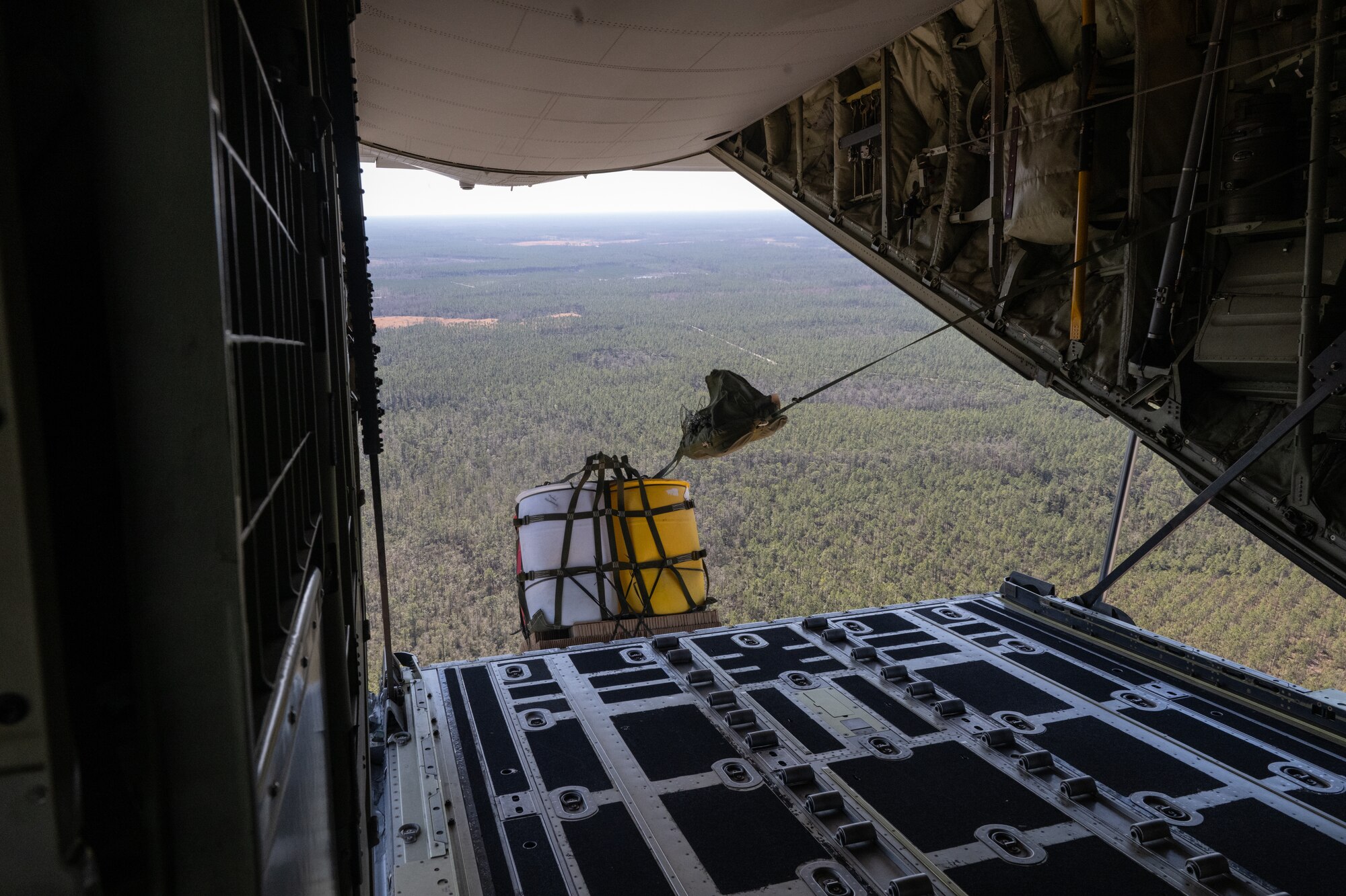 A CDS bundle deploys from a HC-130J Combat King II.