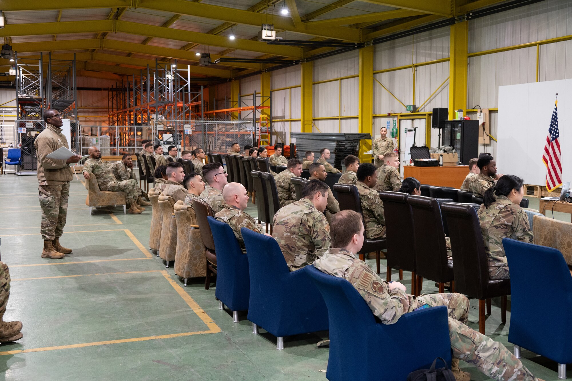 Pathfinders listen to a Tactical Combat Casualty Care briefing