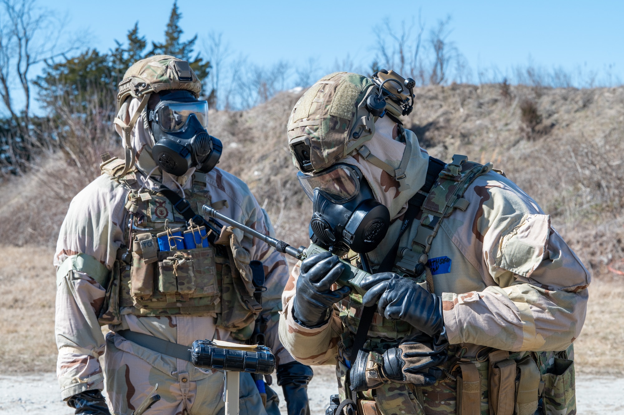 Airmen assess simulated chemical agents