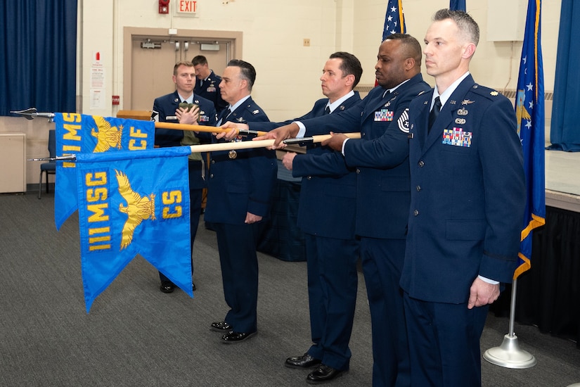 During a landmark event, the 111th Communication Flight was formally redesignated as the 111th Communication Squadron on March 1, 2025, at Biddle Air National Guard Base, Horsham, Pennsylvania. The change aims to strengthen capabilities and adjust to the growing need to stay mission-ready. (U.S. Air National Guard photo by Staff Sgt. Benjamin McMahon)