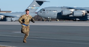 Airmen runs on flightline