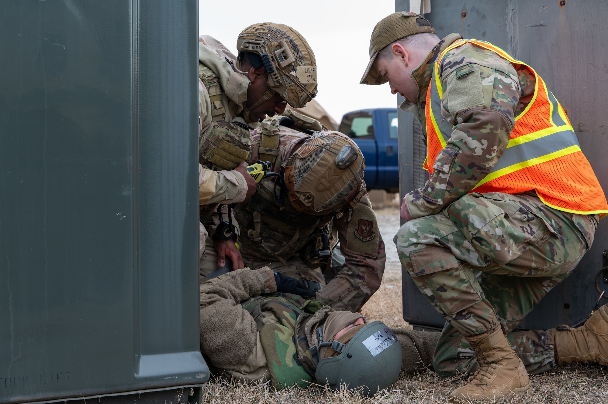 Airmen simulate casualty recovery