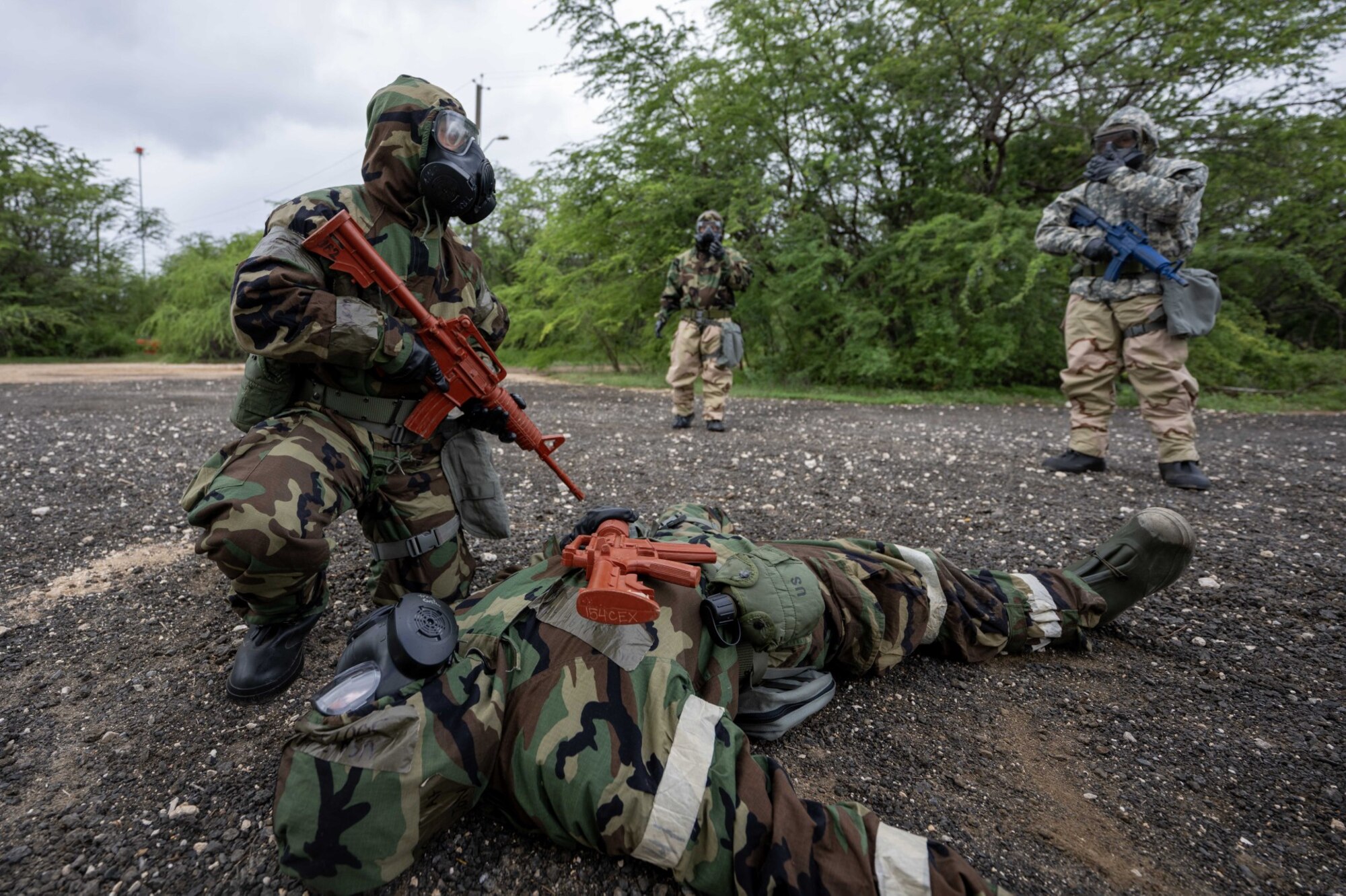 Citizen Airmen of the 624th Regional Support Group participated in a chemical, biological, radiological and nuclear training event at Joint Base Pearl Harbor-Hickam, Hawaii, on March 8, 2025.