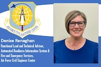 AFIMSC Mission Monday template with official photo of Ms. Reneghan