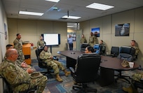 Airmen participate in a First Sergeant Council's “Coffee and Conversation” session at Joint Base San Antonio-Lackland, Texas, March 1, 2025.
