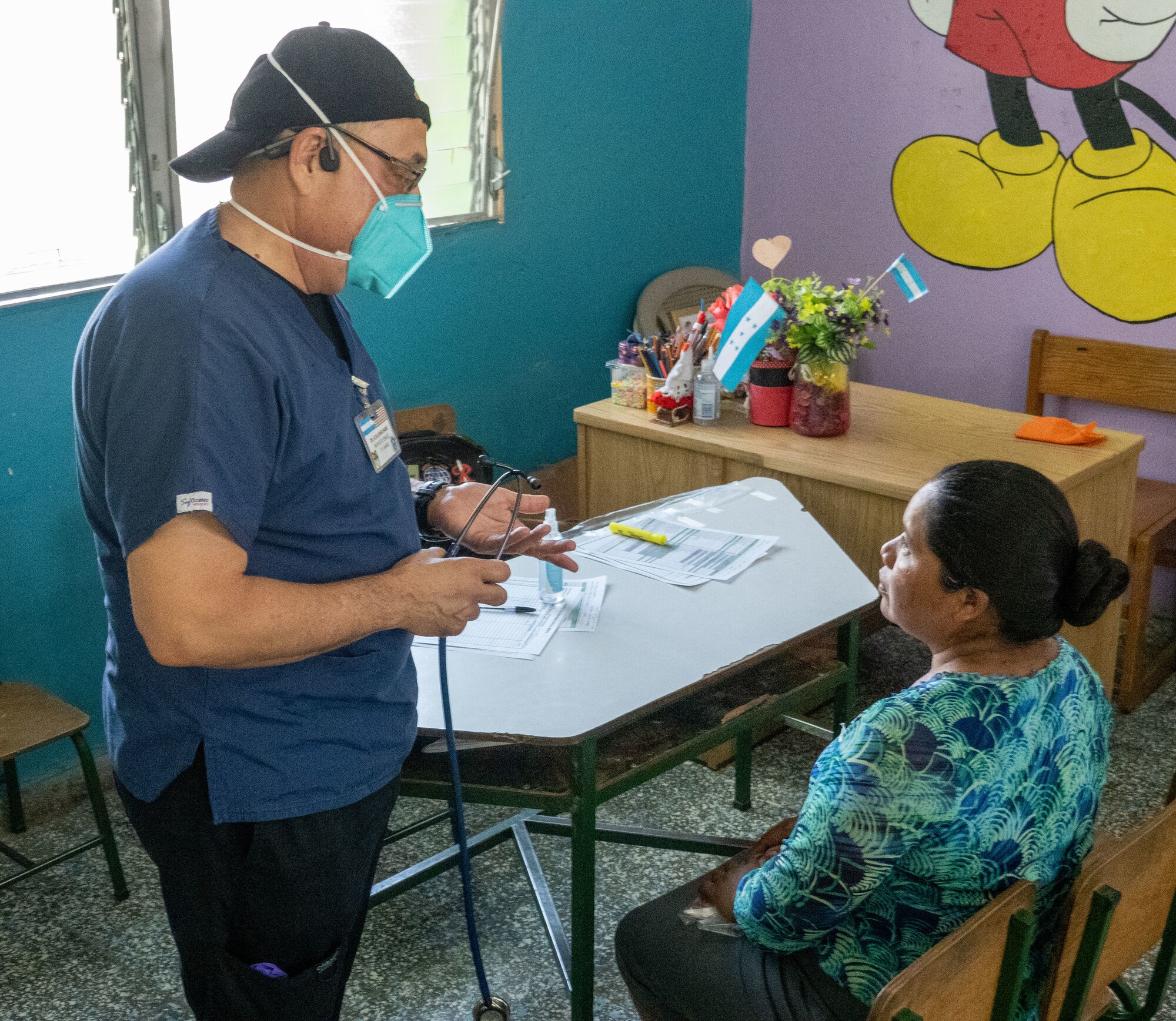 A local provider gives a health consultation to a patient during a medical mission in La Paz, Honduras, March 12, 2025. These medical missions have become a hallmark of JTF-Bravo's enduring legacy in the region, demonstrating their unwavering dedication to building a stronger and more resilient Honduras and Central America. (U.S. Army courtesy photo)