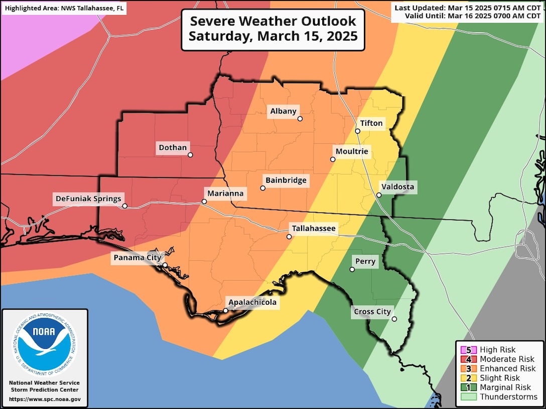 Meteorologists from the National Weather Service in Tallahassee, Florida are preparing the region for a potentially significant severe weather outbreak.