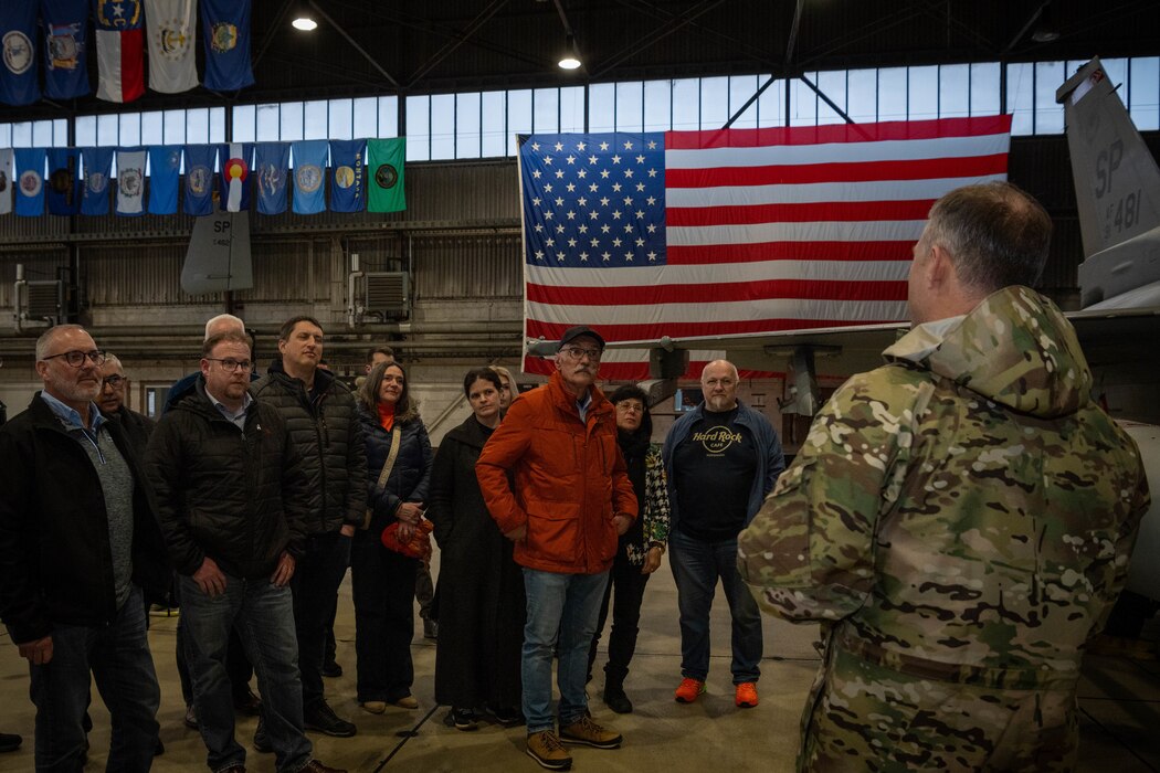 A U.S. Air Force Lt. Col. addresses a group of people.