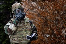 Airman reports a simulated unexploded ordnance